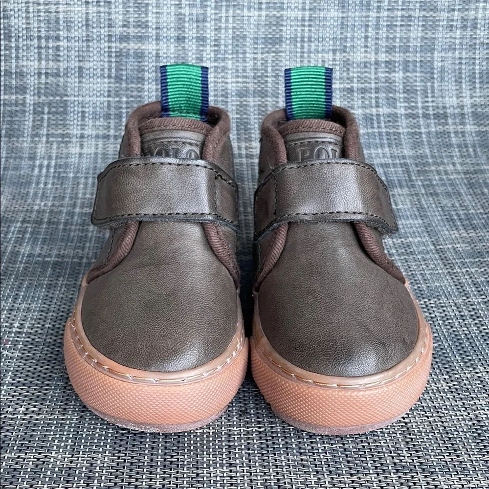 Polo by Ralph Lauren Brown Chocolate Chett-EZ Leather Strap Boots infant shoes 4